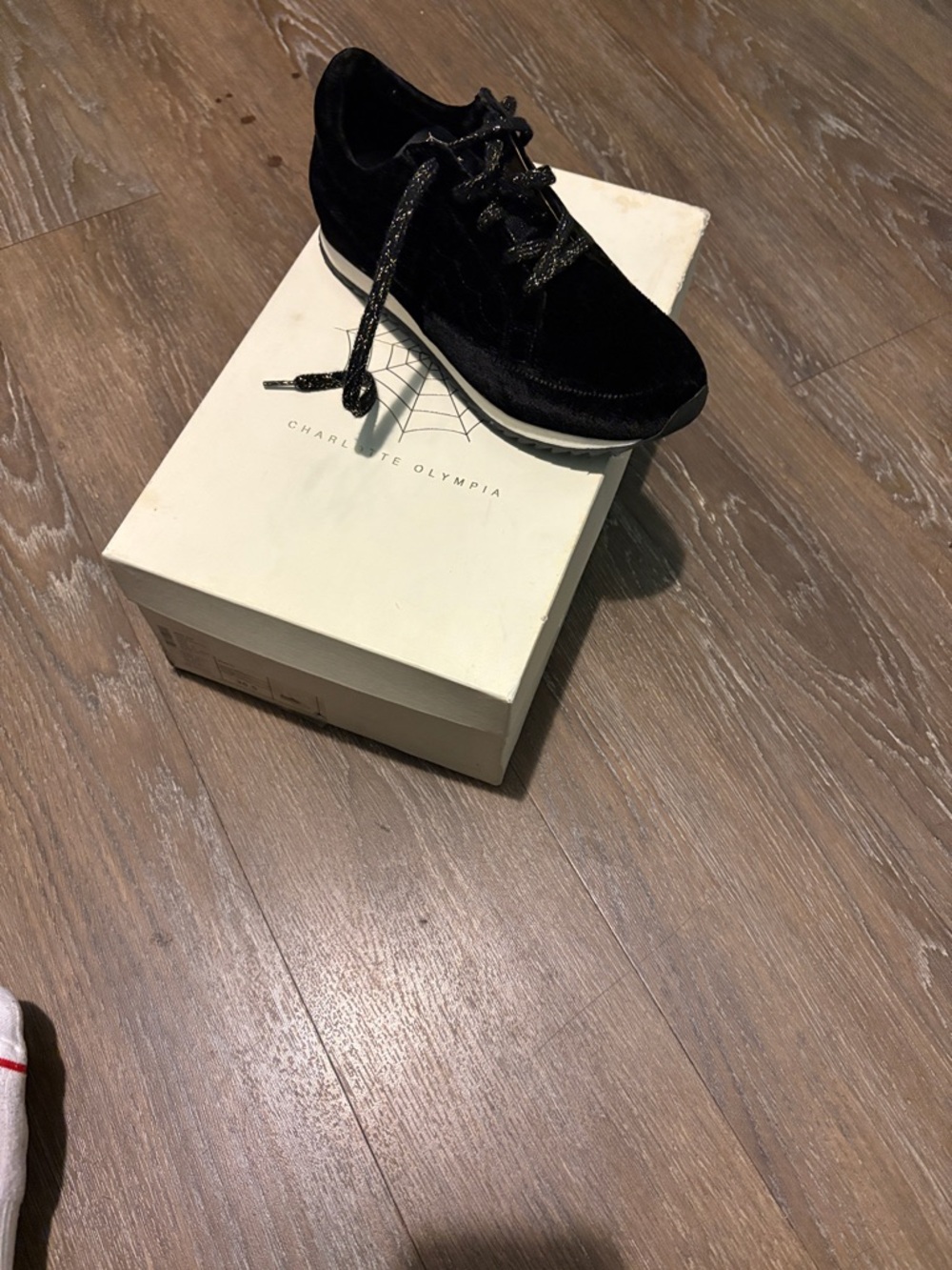 Charlotte Olympia Men’s Black Suede Low-Top Sneaker